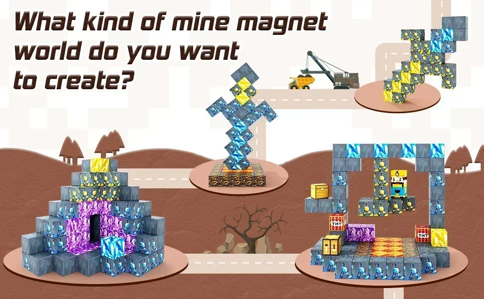 Magnetic Building Block Mine World
