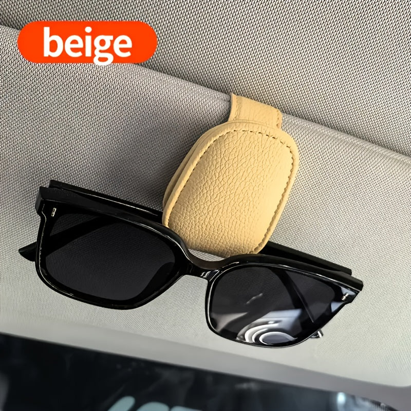 Magnetic PU Leather Car Glasses Holder Clip