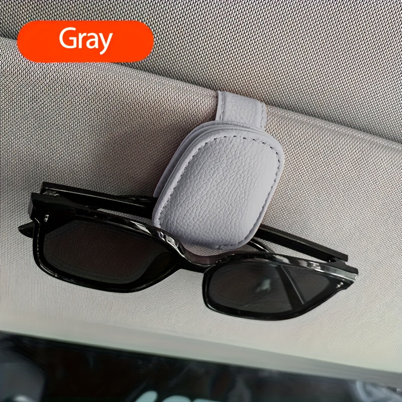 Magnetic PU Leather Car Glasses Holder Clip