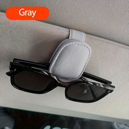 Magnetic PU Leather Car Glasses Holder Clip