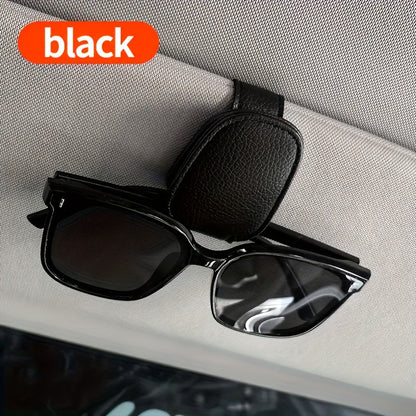 Magnetic PU Leather Car Glasses Holder Clip