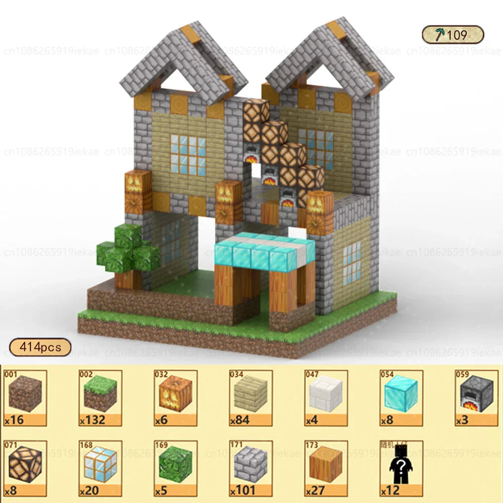 Magnetic Building Block Mine World