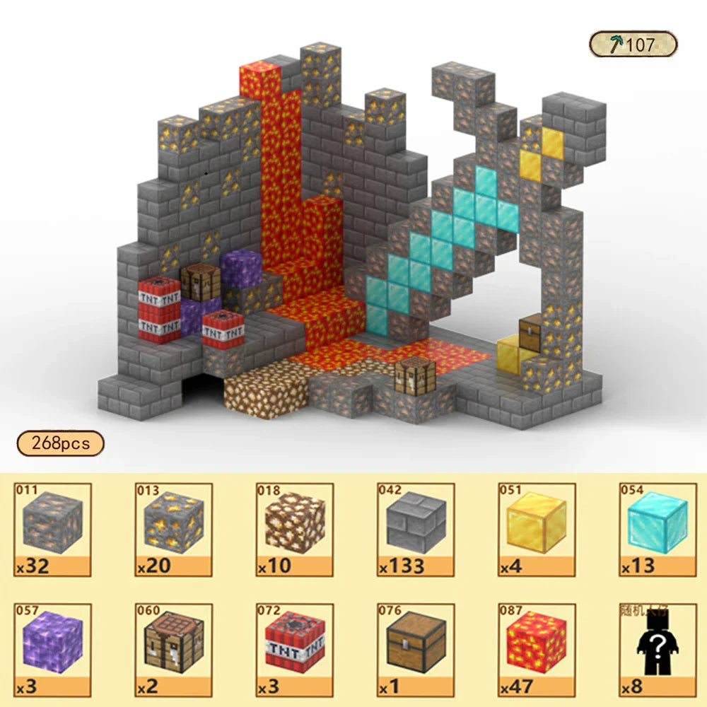 Magnetic Building Block Mine World