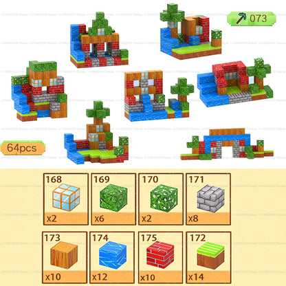 Magnetic Building Block Mine World