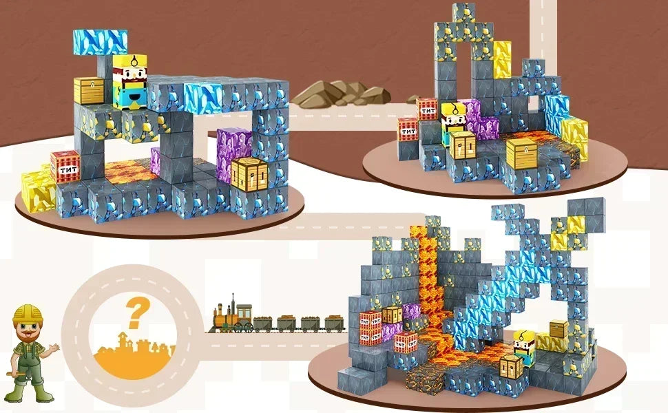 Magnetic Building Block Mine World