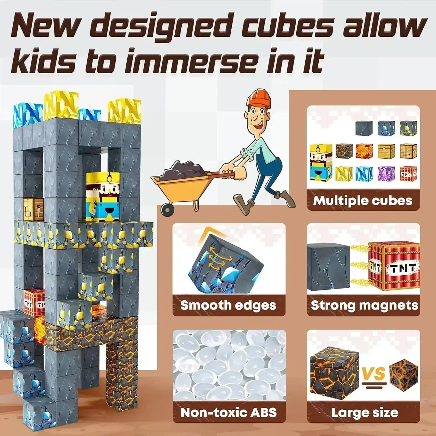 Magnetic Building Block Mine World