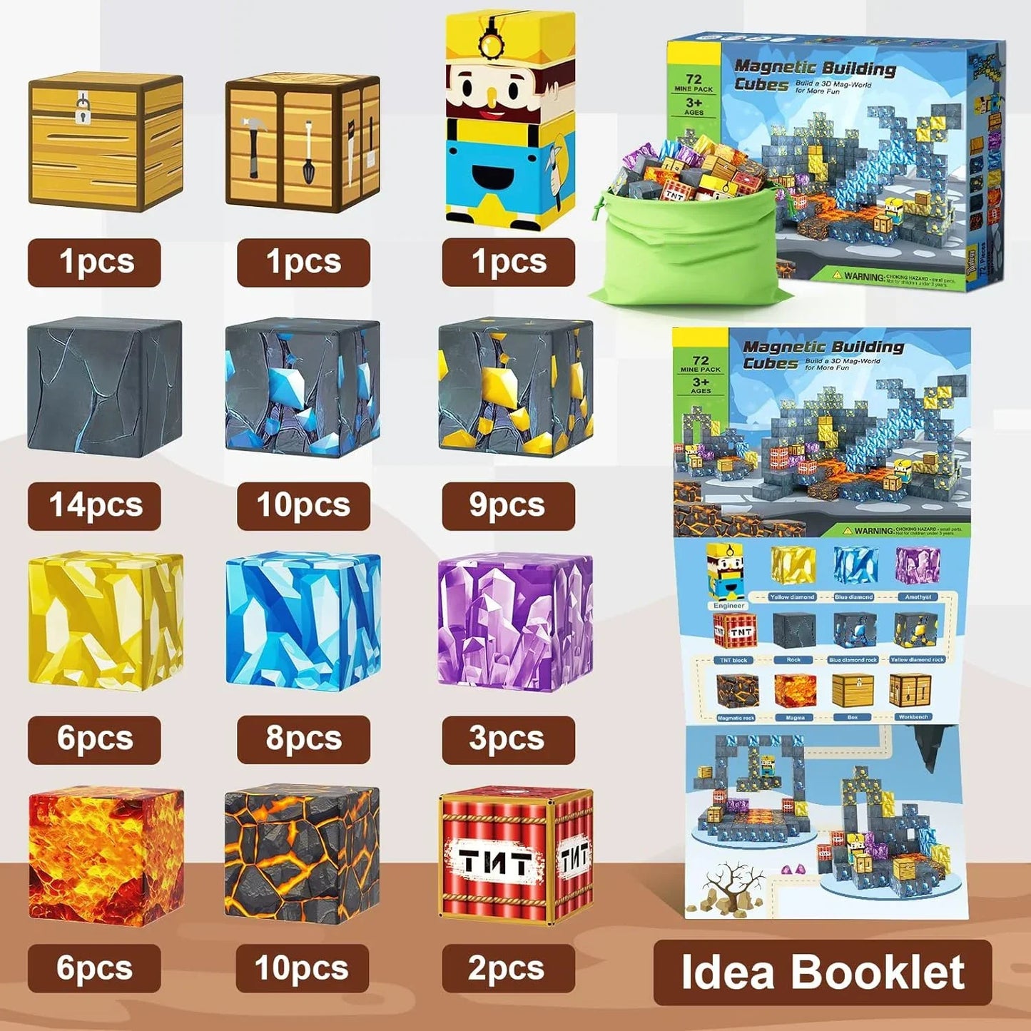 Magnetic Building Block Mine World