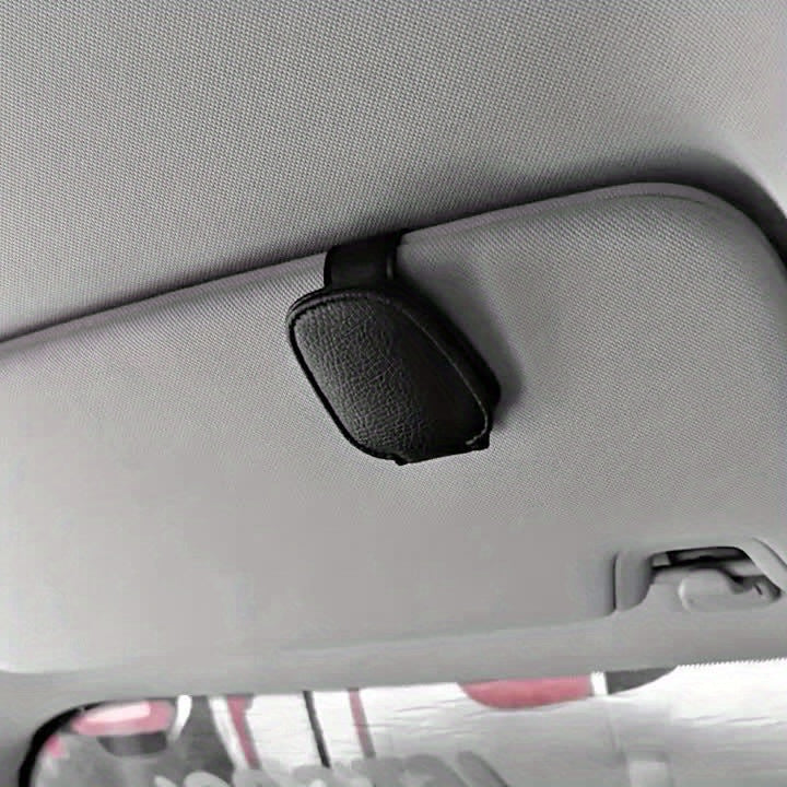 Magnetic PU Leather Car Glasses Holder Clip