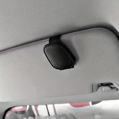 Magnetic PU Leather Car Glasses Holder Clip